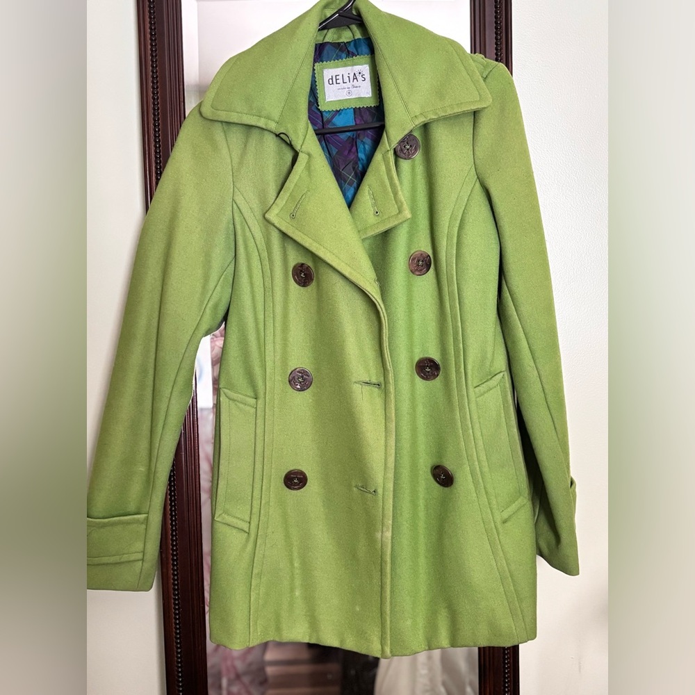 dELiA*s Lime Green Pea Coat